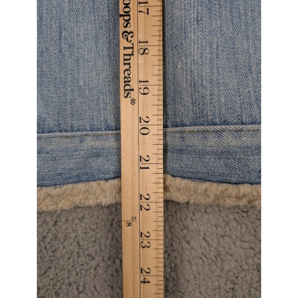 Vintage Levis Denim Sherpa Trucker Jacket Blue 70s 80s Orange Tab No Size Tag - Picture 6 of 8